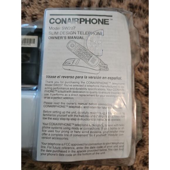 Vintage Conair Phone Slim Design Lighted Dial Desk/Wall Mount Phone - SW207WS - Picture 6 of 6